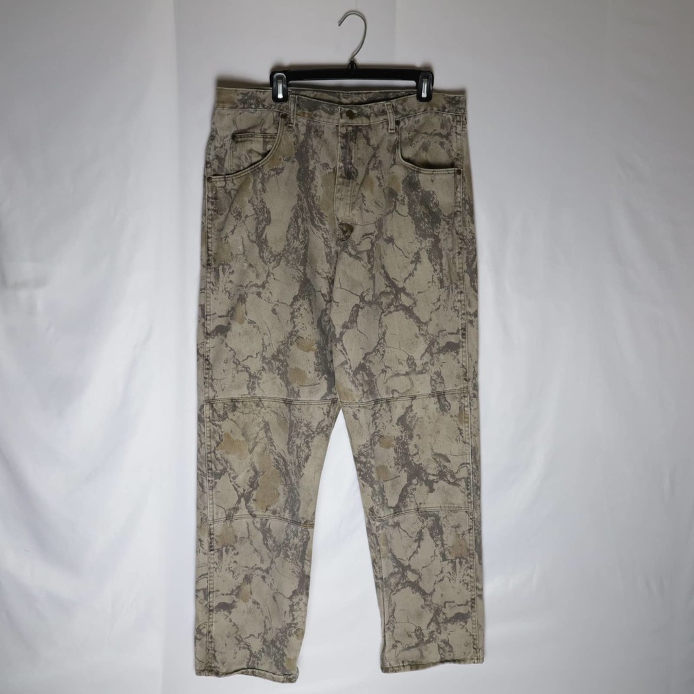 Wrangler Double Knee Camo Pants Men's 38x34 Heavy Jeans 90's Vintage